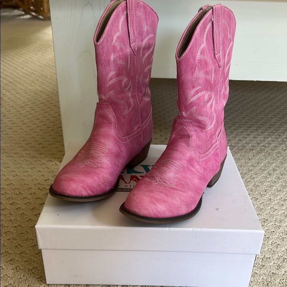 Silver canyon Pink Western Cowboy Boots with box worn once